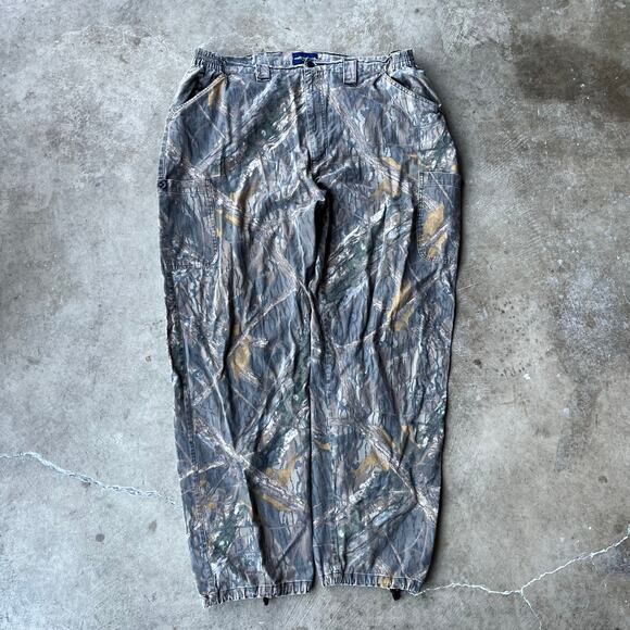VINTAGE CAMO PANTS SHADOW BRANCH MOSSY OAK 36X30 Y2K HUNTING - Picture 1 of 4